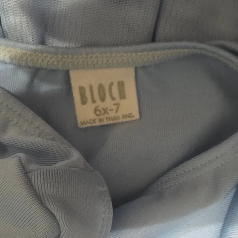 Bloch Sky Blue Kids Dance Leotard Full Skirt Attached (Rare)